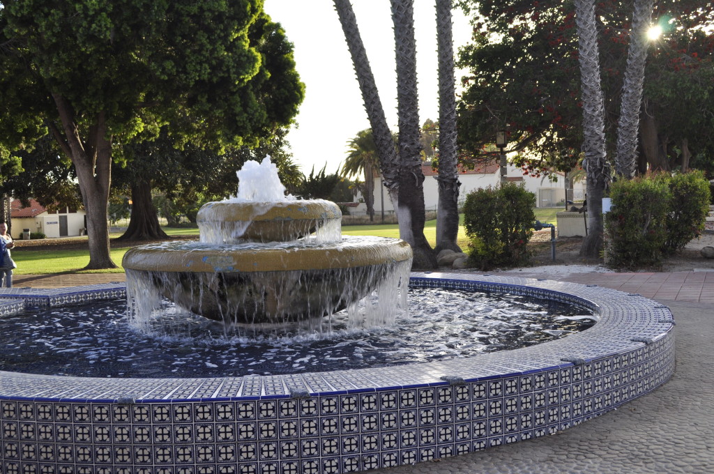 Fountain in front of the San Buenaventura Mission