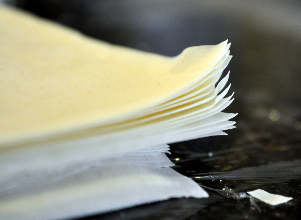 Paper-thin sheets of Kontos Fillo dough